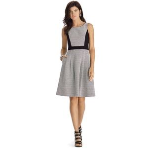 WHBM 🆕 Sleeveless Black And White Pieced Fit And Flare Dress. Size 14.